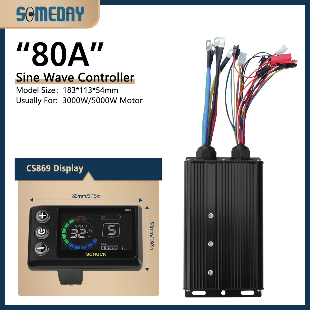 48-72V 80A 3000W/5000W electric bicycle controller Brushless Motor Dual Mode Controller Mode E-bike Controller Parts Accessories