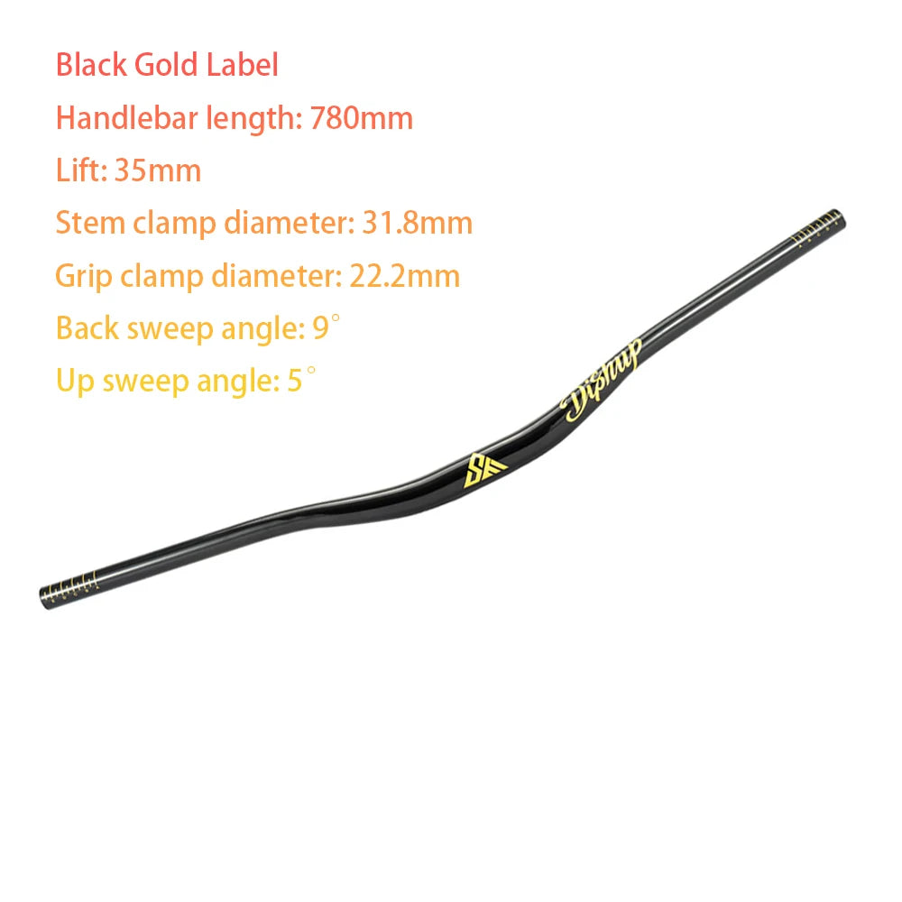DISRUP 780/800mm Mountain Bike Handlebar, 31.8/35mm Diameter, Aluminum Alloy Handlebar for Downhill Biking and Off-Road Trails