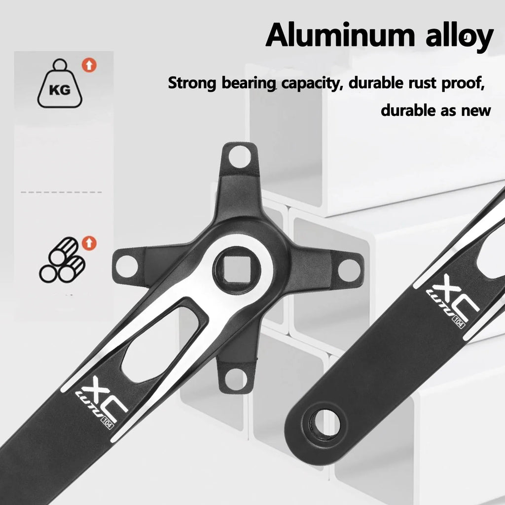 Square taper crank set 104 bcd 24mm bicycle connecting rods 170mm lightweight crank arm Monoplate cranks single speed crankset