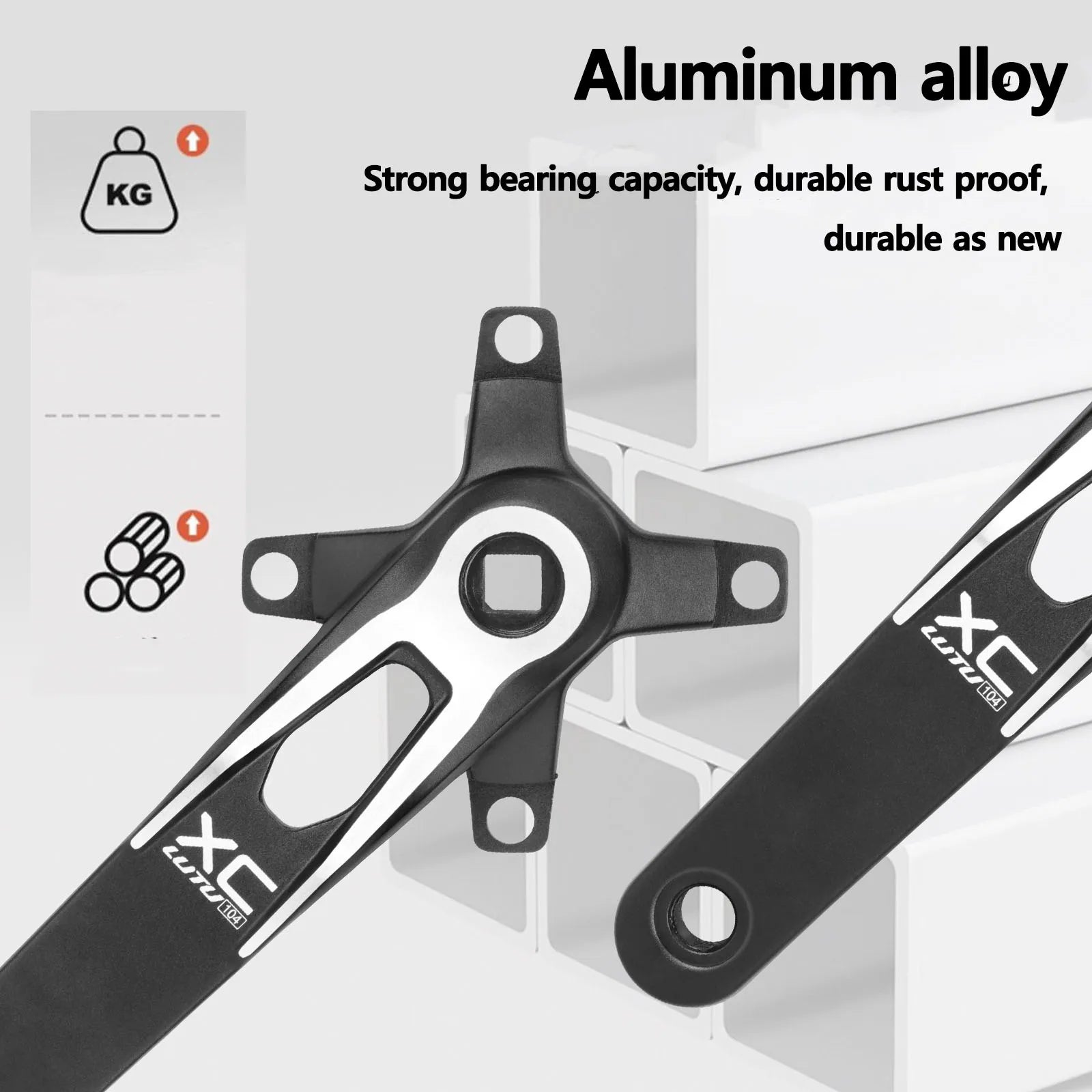 Square taper crank set 104 bcd 24mm bicycle connecting rods 170mm lightweight crank arm Monoplate cranks single speed crankset