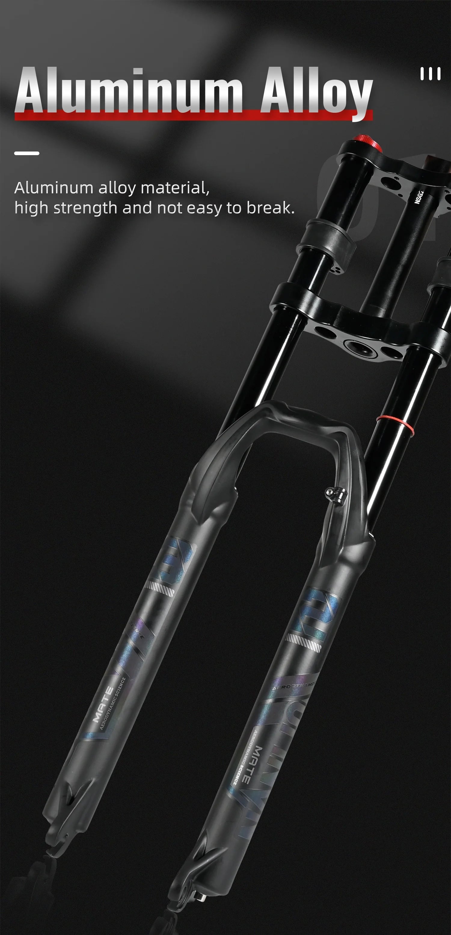 NanLio Double Shoulder Snow Front Fork 27.5inch / 29*2.5 inch MTB Fork 150mm Travel Air Supension Bike Fork E-bike Fork 15/9MM