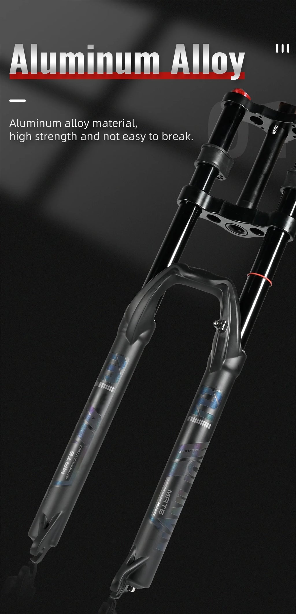 NanLio Double Shoulder Snow Front Fork 27.5inch / 29*2.5 inch MTB Fork 150mm Travel Air Supension Bike Fork E-bike Fork 15/9MM