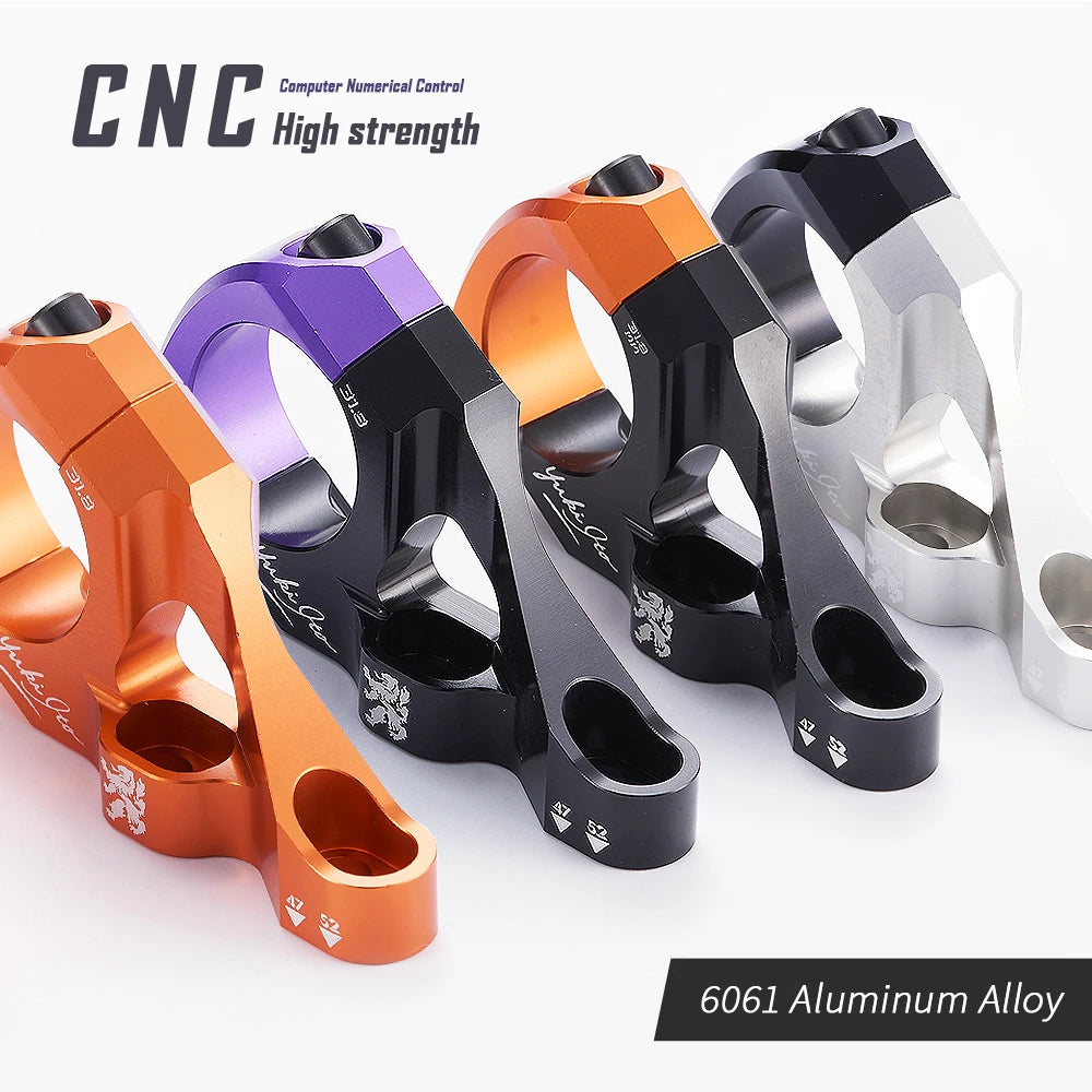 KRSEC MTB Bike Stem + TC4 M6 Bolts CNC Aluminum Alloy Downhill Bicycle Handlebar 31.8mm DH/AM/FR Bike Accessories