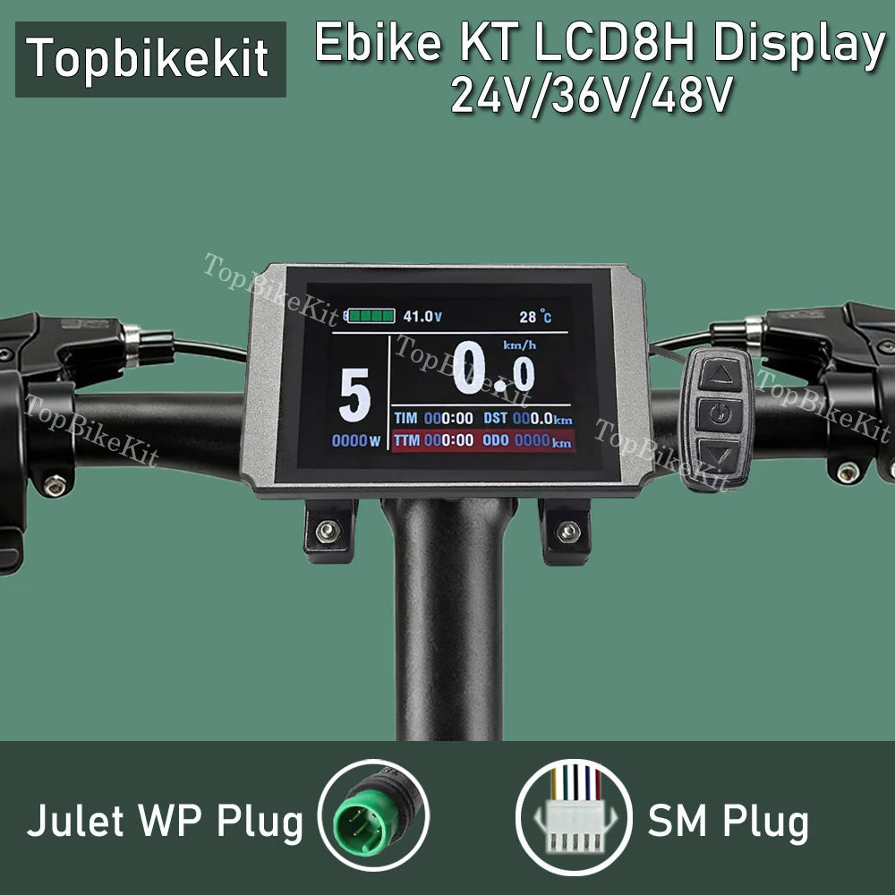 Ebike KT Display LCD8H Meter Display LED890 LED900S LCD3/4/5/8/9/10H/11 LCD Display+Julet 5pins WP Plug /SM Plug