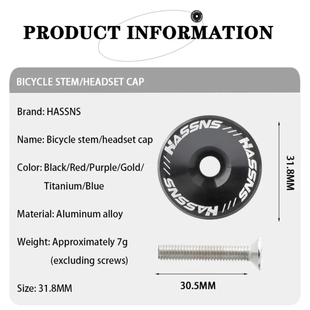HASSNS Mtb Power Cap Stem Cap Bicycle Headset Top Cover For Mountain Road Bike Table Cover Aluminium Alloy Steering Series Top