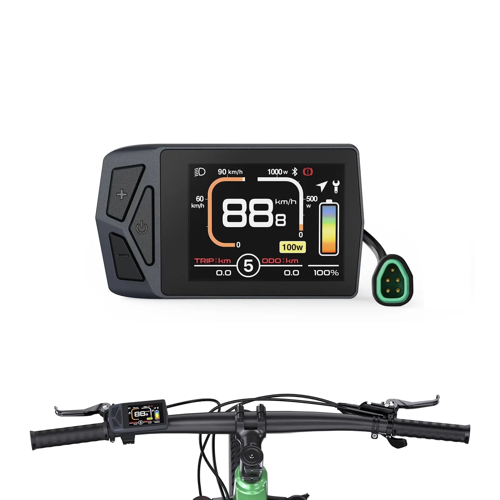 EKD01 Electric Bike Display CAN / UART Bluetooth Navigation Multilingual eBike Computer 9 PAS For BAFANG Motor Protocol 5PIN IP6