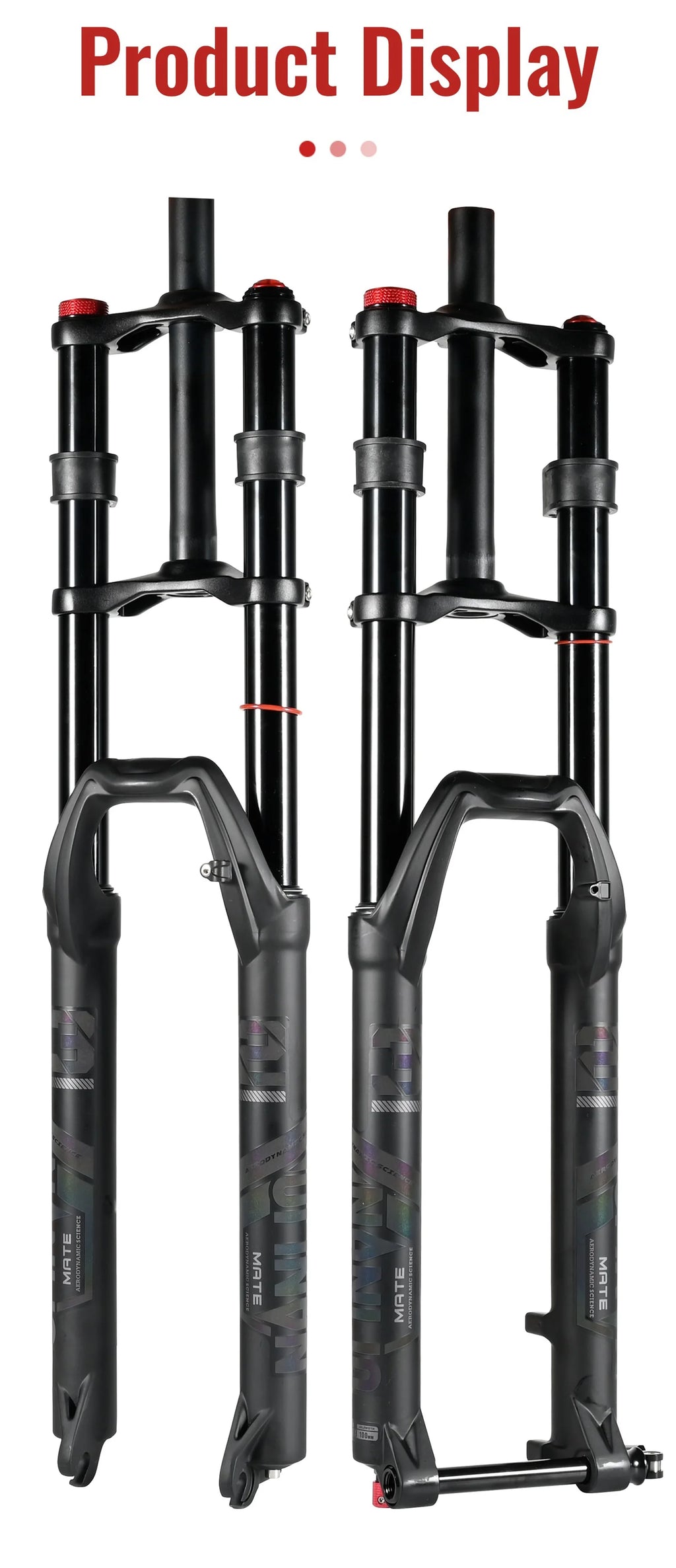 NanLio Double Shoulder Snow Front Fork 27.5inch / 29*2.5 inch MTB Fork 150mm Travel Air Supension Bike Fork E-bike Fork 15/9MM