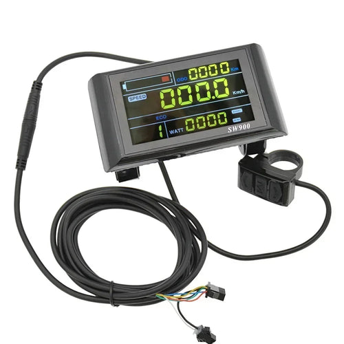 1 Set E-Bike SW900 LCD Colorful Display Control Panel 24-60V Electric Bicycle Scooter 5pin/6pin SM Plug Bicycle Accessories