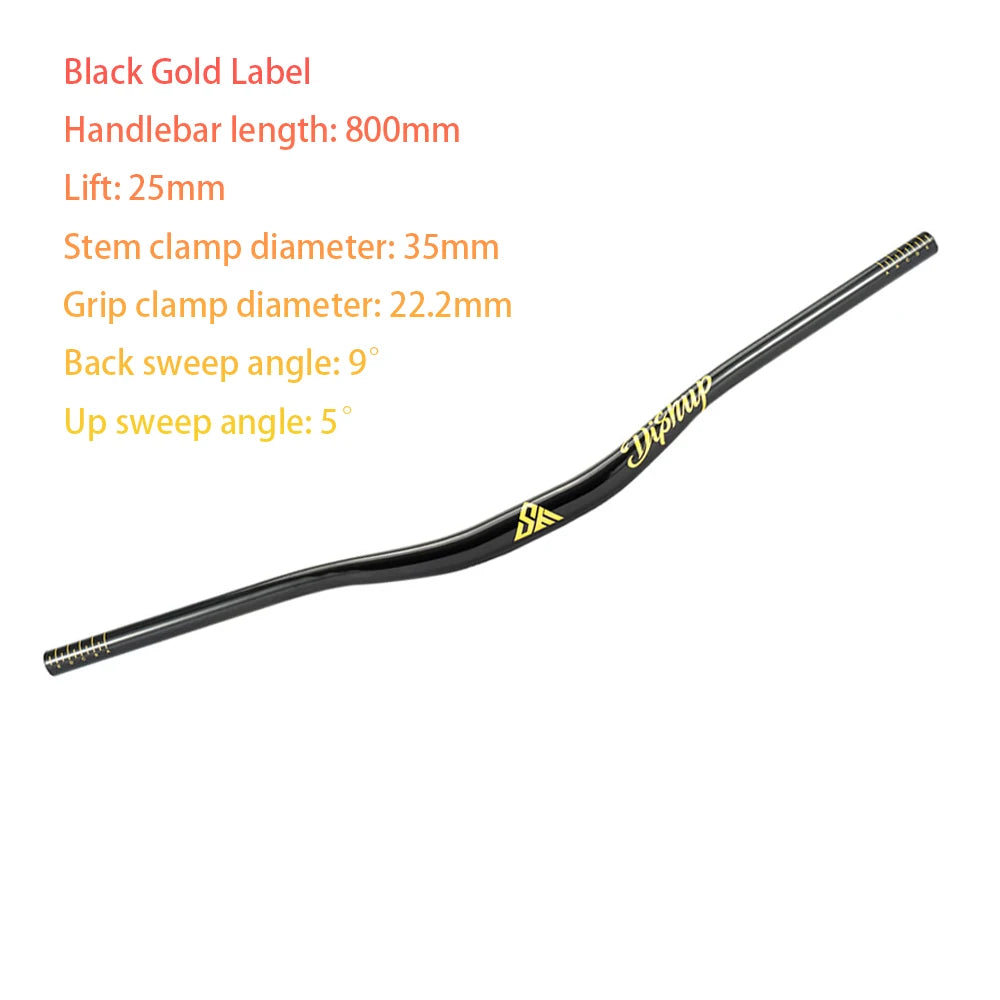 DISRUP 780/800mm Mountain Bike Handlebar, 31.8/35mm Diameter, Aluminum Alloy Handlebar for Downhill Biking and Off-Road Trails