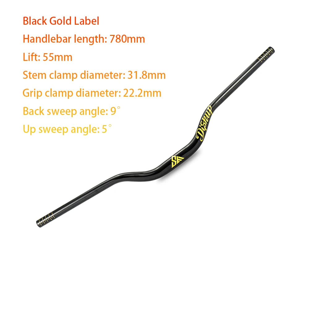 DISRUP 780/800mm Mountain Bike Handlebar, 31.8/35mm Diameter, Aluminum Alloy Handlebar for Downhill Biking and Off-Road Trails