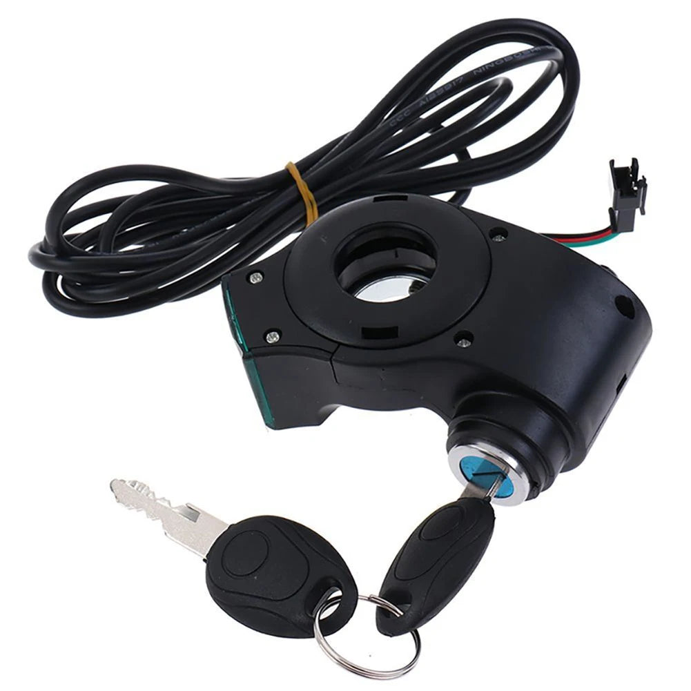 E-bike Power Switch Lock Display Thumb Throttle With Key 12V-84V Electric Scooter Handlebars Ignition Switch Key Power Lock