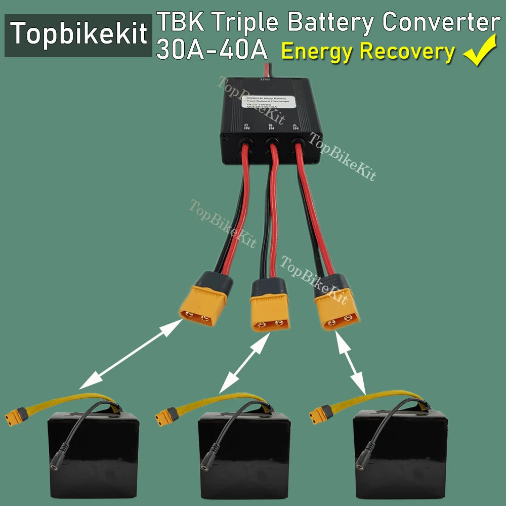 Ebike Dual Battery Discharge Converter Connection Adapter Switcher 20-100V 20A/30/40A/80A/120A Double Battery Balanced Discharge