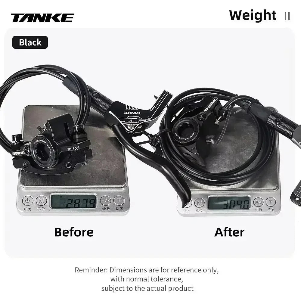 TANKE Mountain Bike Hydraulic Disc Brake Kit with 160mm Rotors, Hydraulic Calipers, Front and Rear Mounts, and 22.2mm Handlebar