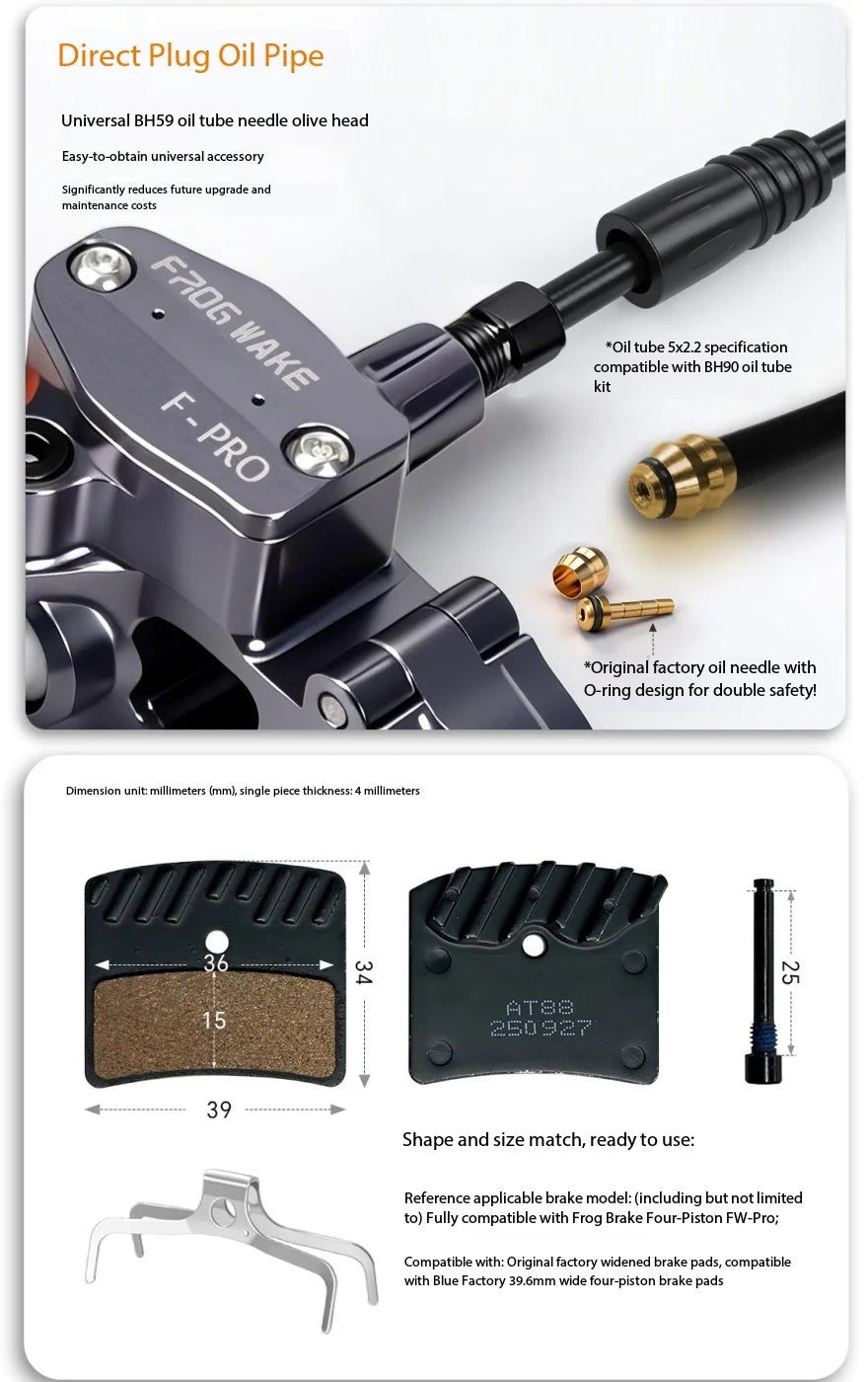 Frog F-PRO 4-Piston Hydraulic Brake DH Downhill for MTB & E-Bike