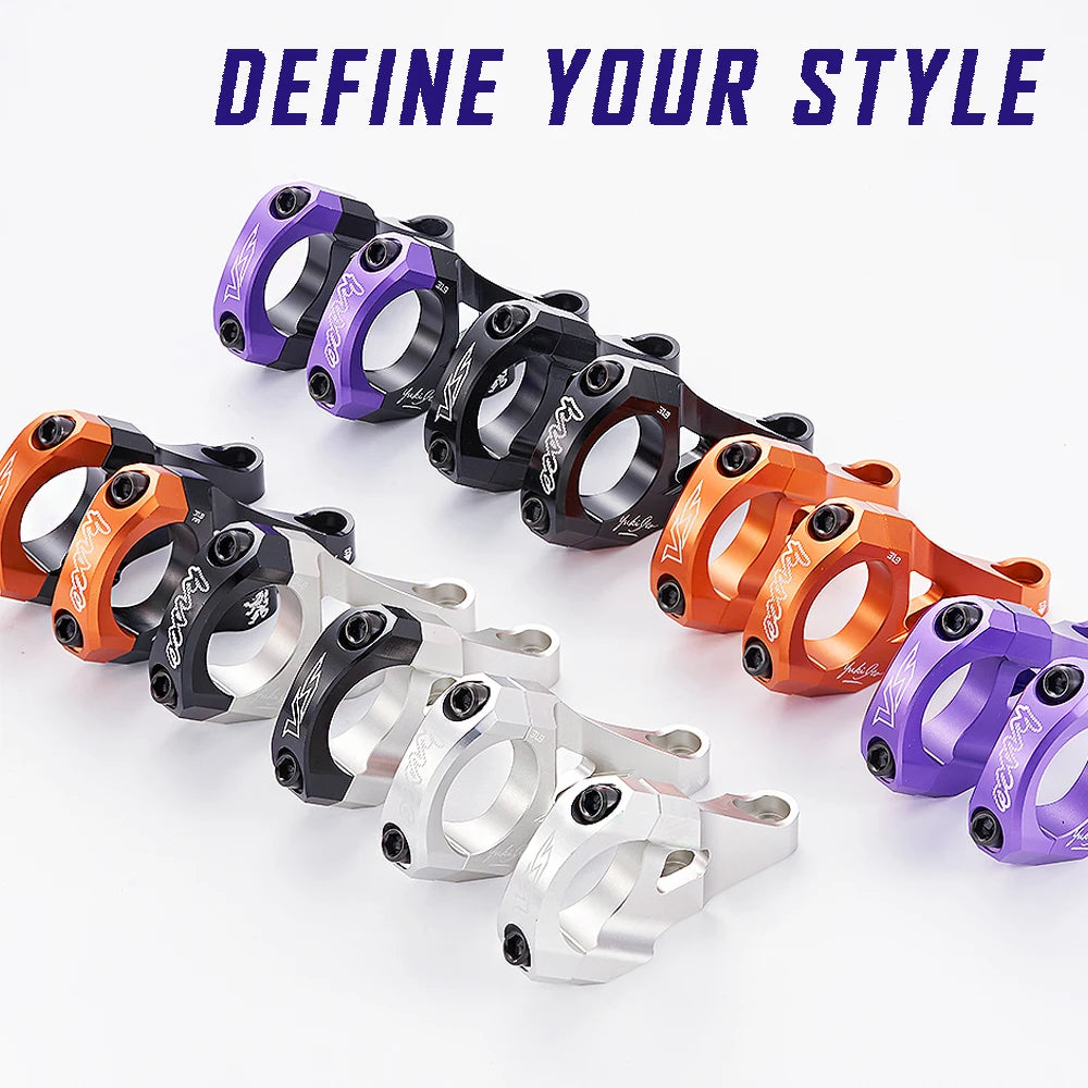 KRSEC MTB Bike Stem + TC4 M6 Bolts CNC Aluminum Alloy Downhill Bicycle Handlebar 31.8mm DH/AM/FR Bike Accessories