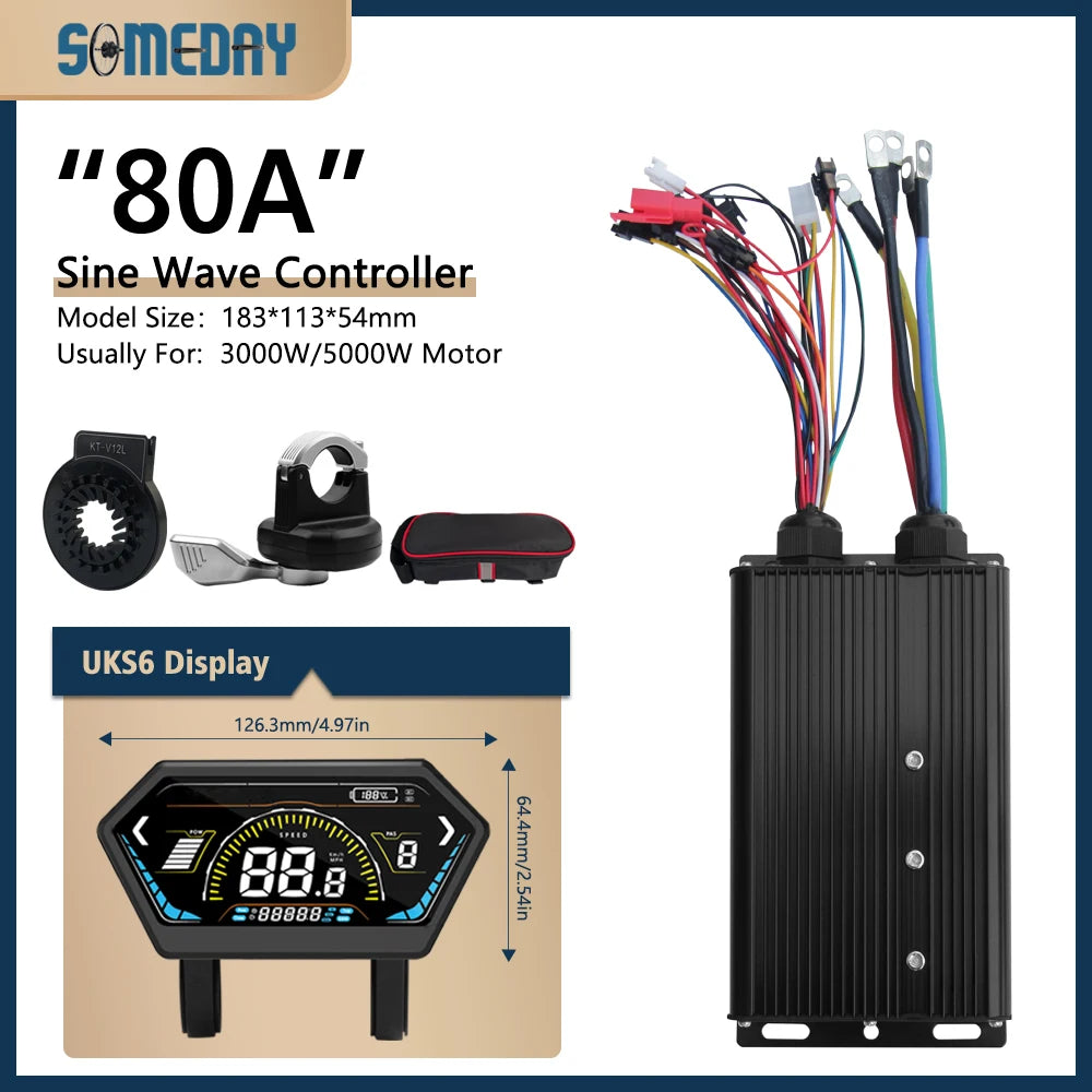 48-72V 80A 3000W/5000W electric bicycle controller Brushless Motor Dual Mode Controller Mode E-bike Controller Parts Accessories