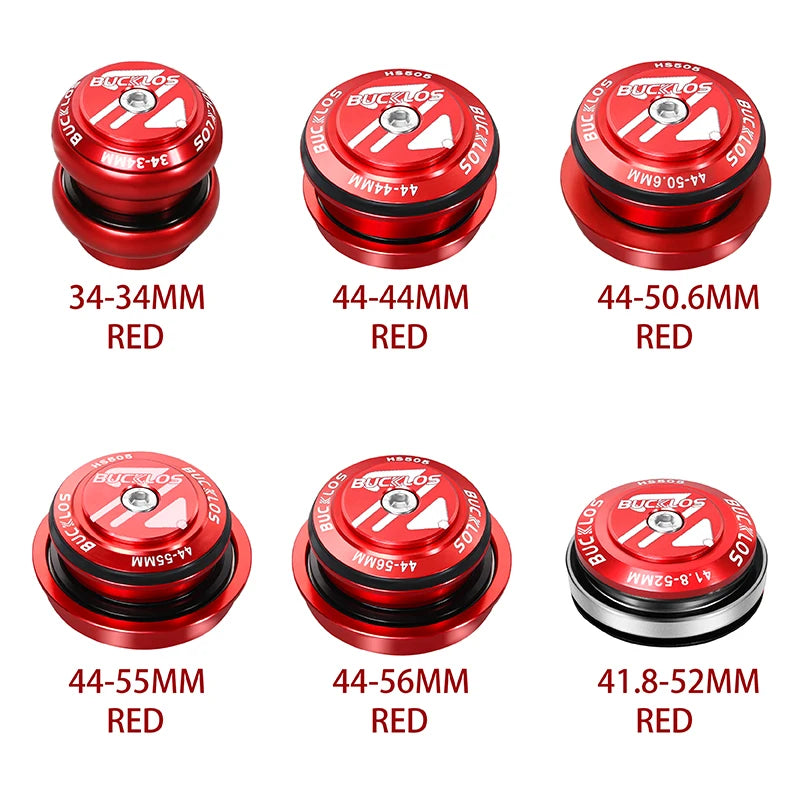 BUCKLOS Bike Headset 1-1/8" Sealed Bearing Aluminum Alloy MTB Bicycle Bowl Set Headset 34/44/50.6/52/55/56mm Fork Cycling Parts