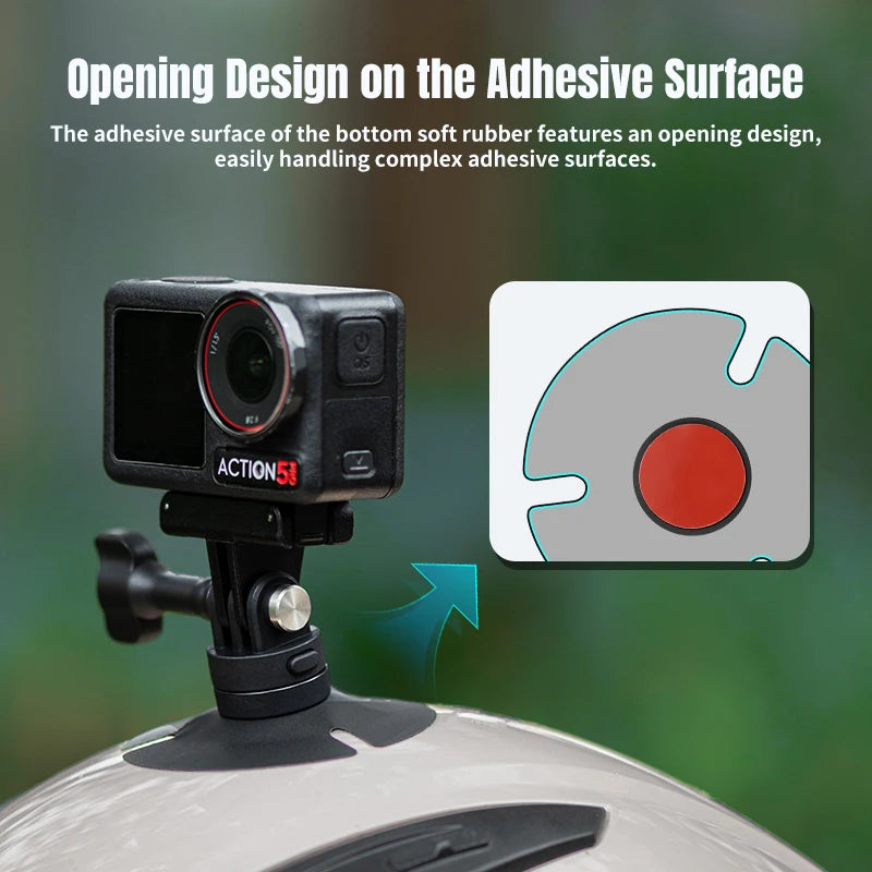 Flexible Adhesive Helmet Mount for DJI Osmo Action 6 5 pro 4 Nano for Insta360 X5/X4 GO Ultra Action Camera Snowboard Surfboard