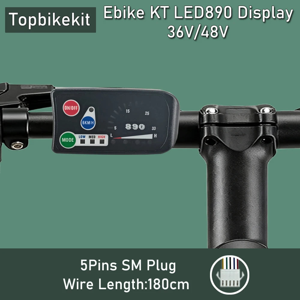 Ebike KT Display LCD8H Meter Display LED890 LED900S LCD3/4/5/8/9/10H/11 LCD Display+Julet 5pins WP Plug /SM Plug