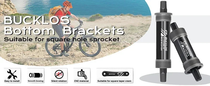 BUCKLOS Bike Bottom Bracket Square Hole Road Mountain Bike E-Bike Crank BB BB68 BB80 BB90 BB100 BB110 BB120 MTB Crankset Parts
