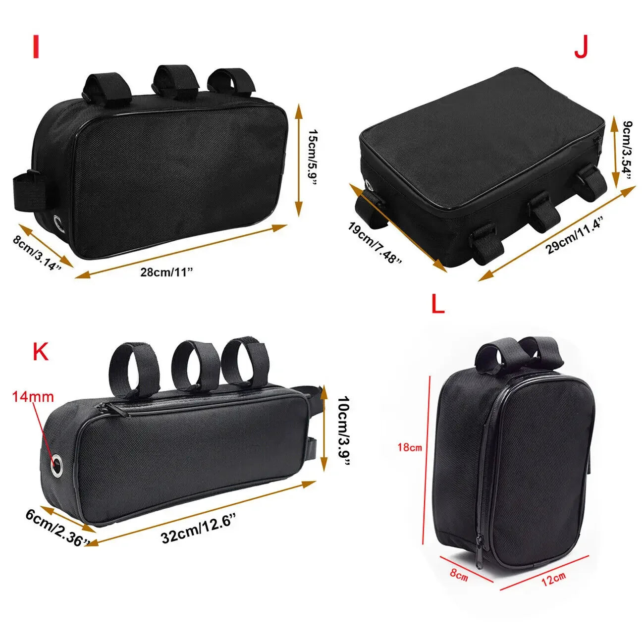 Bicycle Bike Tube Frame Pack Bag Case Battery front Tool Box Storage MTB Ebike