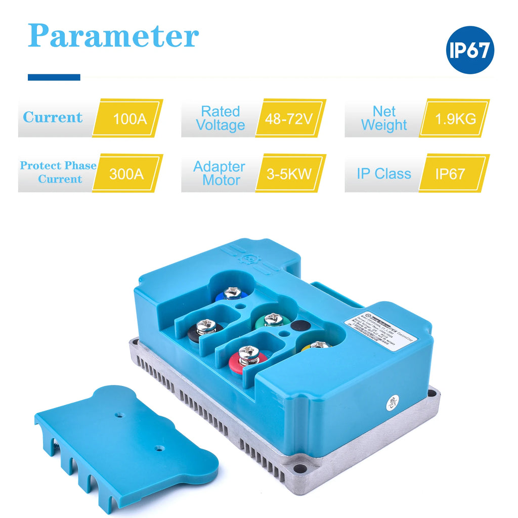 72V 5000W KR5V Parts Motorcycle Accessories 100A Brushless Controller for Electric Bike Motorcycle Razor Programmable