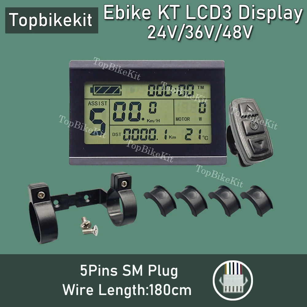 Ebike KT Display LCD8H Meter Display LED890 LED900S LCD3/4/5/8/9/10H/11 LCD Display+Julet 5pins WP Plug /SM Plug