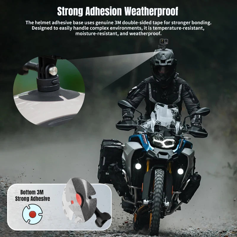 Flexible Adhesive Helmet Mount for DJI Osmo Action 6 5 pro 4 Nano for Insta360 X5/X4 GO Ultra Action Camera Snowboard Surfboard