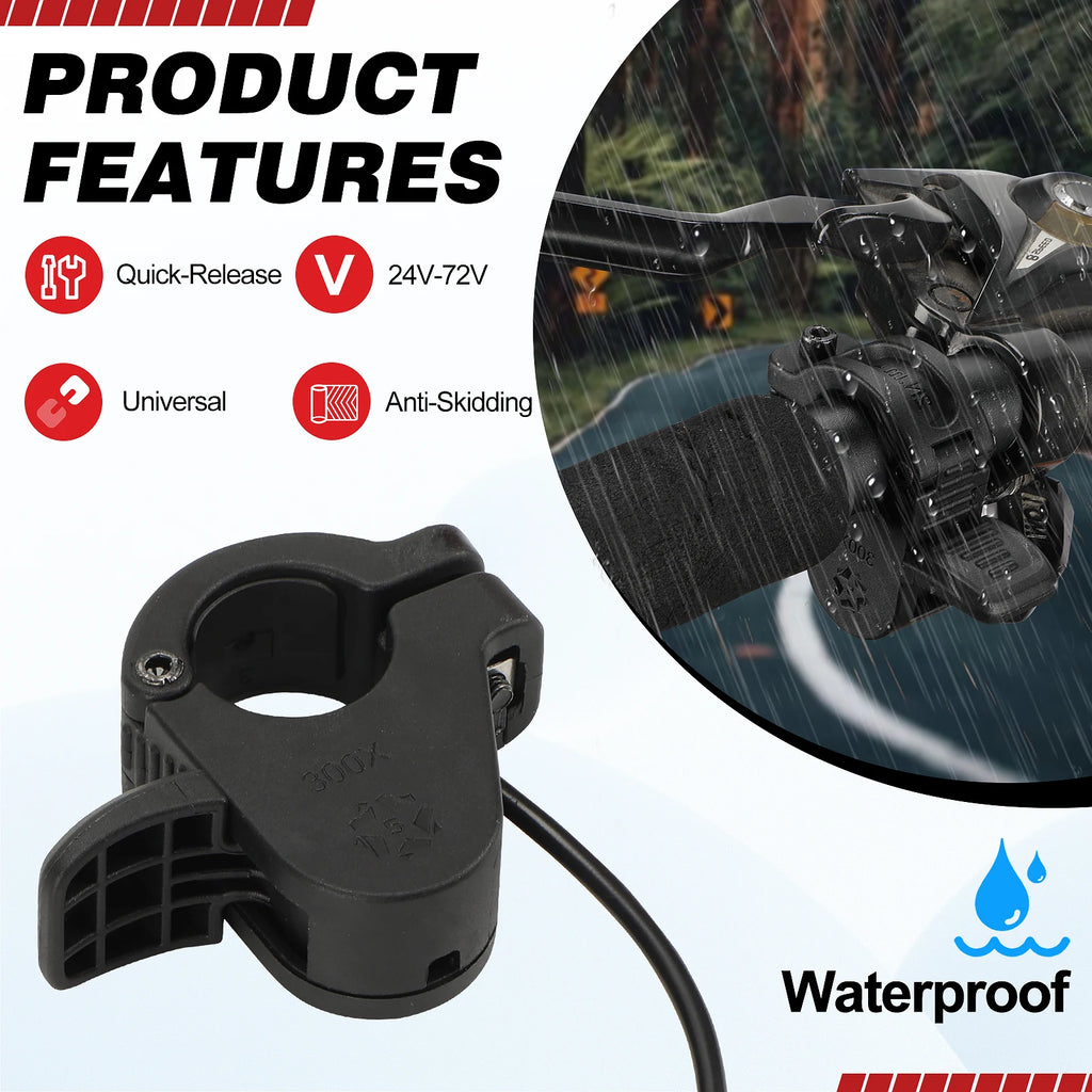 WUXING 300X Electric Bike Fast Release Thumb Throttle, Speed Accelerator for E-Bikes, E-Scooters, and Bafang Conversion Kit