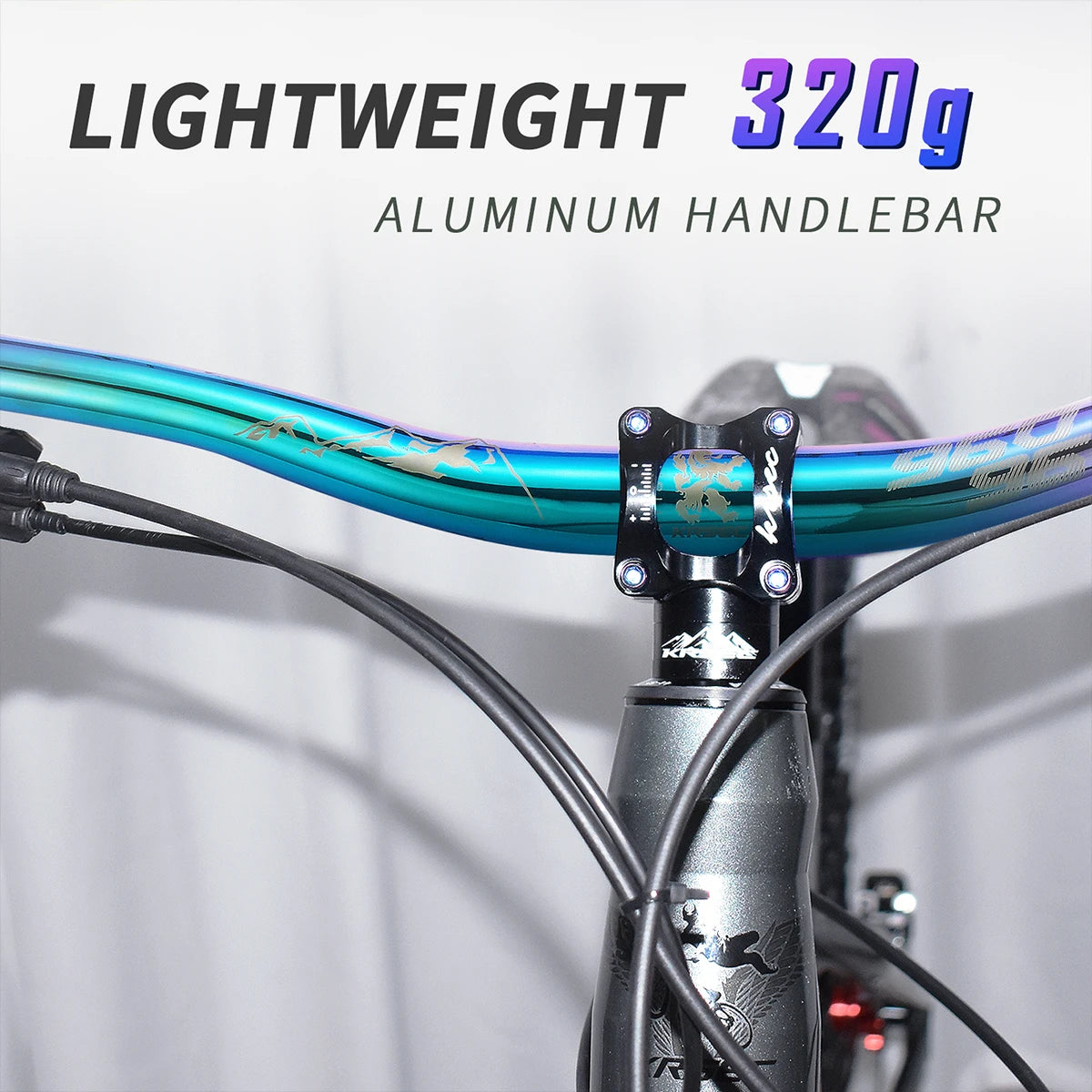 KRSEC31.8MM Mountain Bike Handlebar Aluminum Alloy Bicycle Riser Handlebar 25MM Rise 780MM Length Bicycle MTB Handlebar