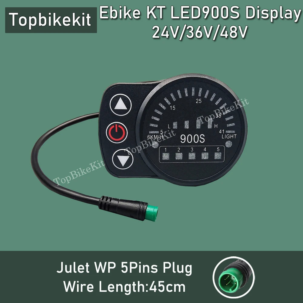 Ebike KT Display LCD8H Meter Display LED890 LED900S LCD3/4/5/8/9/10H/11 LCD Display+Julet 5pins WP Plug /SM Plug