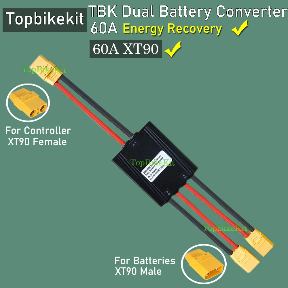 Ebike Dual Battery Discharge Converter Connection Adapter Switcher 20-100V 20A/30/40A/80A/120A Double Battery Balanced Discharge