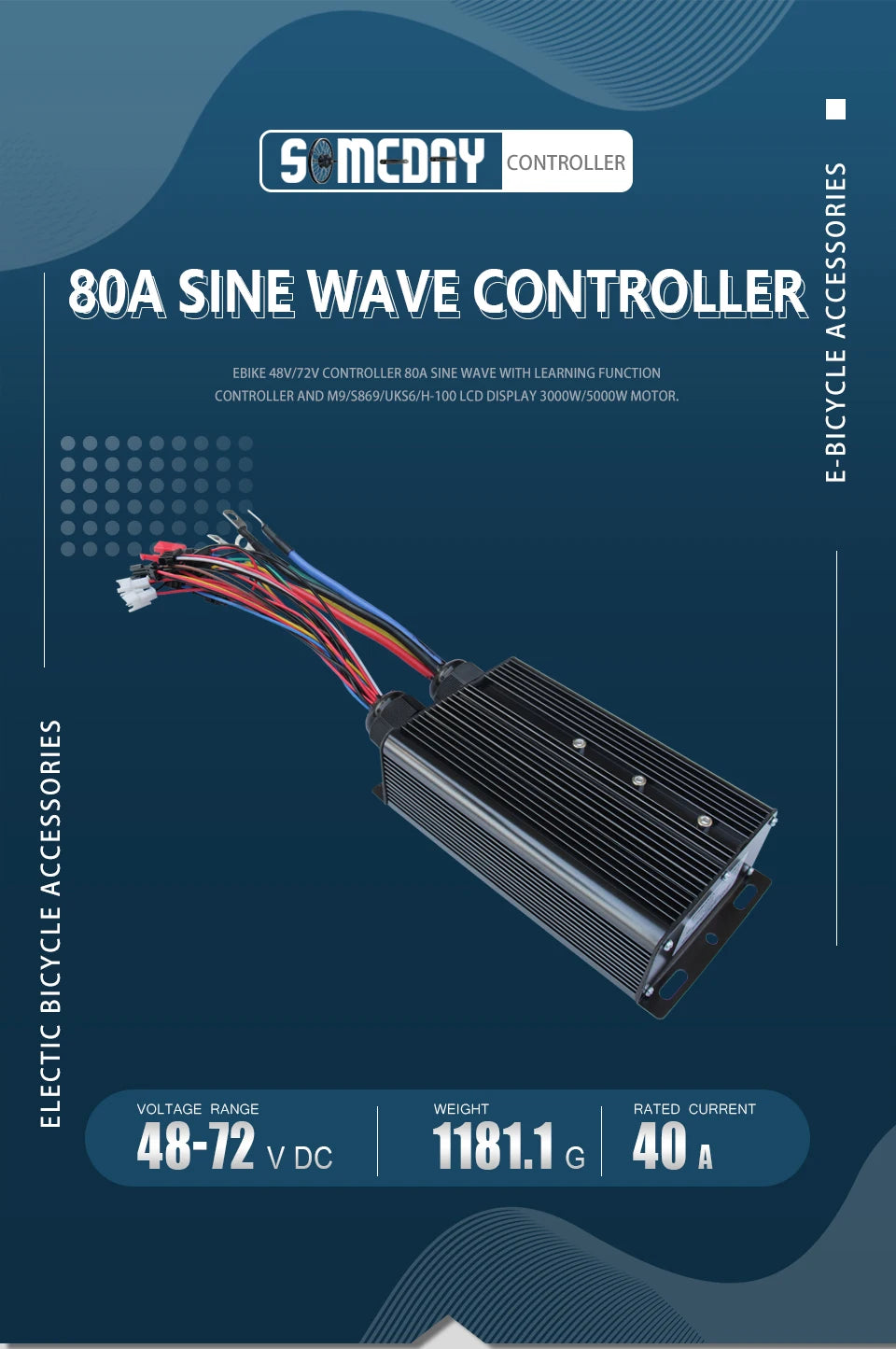 48-72V 80A 3000W/5000W electric bicycle controller Brushless Motor Dual Mode Controller Mode E-bike Controller Parts Accessories