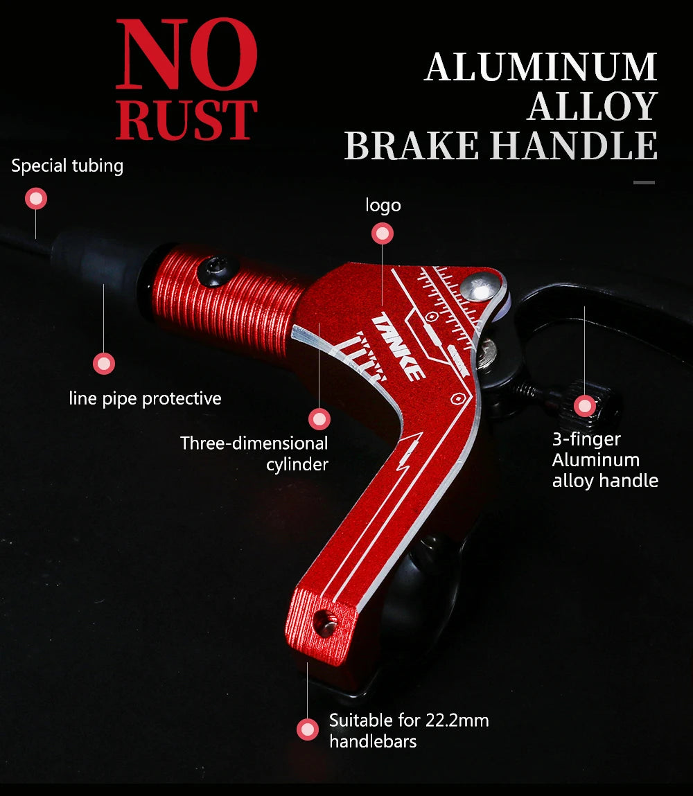 TANKE Mountain Bike Hydraulic Disc Brake Kit with 160mm Rotors, Hydraulic Calipers, Front and Rear Mounts, and 22.2mm Handlebar