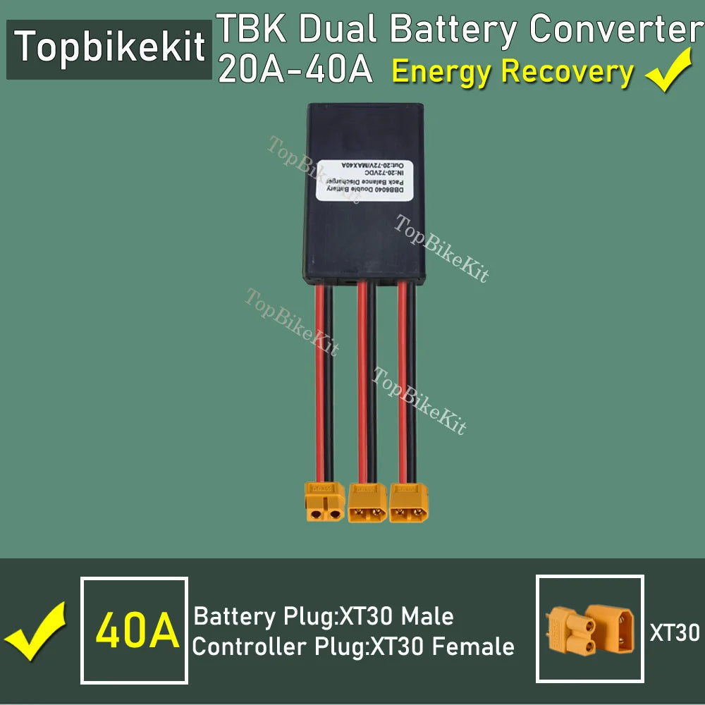 Ebike Dual Battery Discharge Converter Connection Adapter Switcher 20-100V 20A/30/40A/80A/120A Double Battery Balanced Discharge