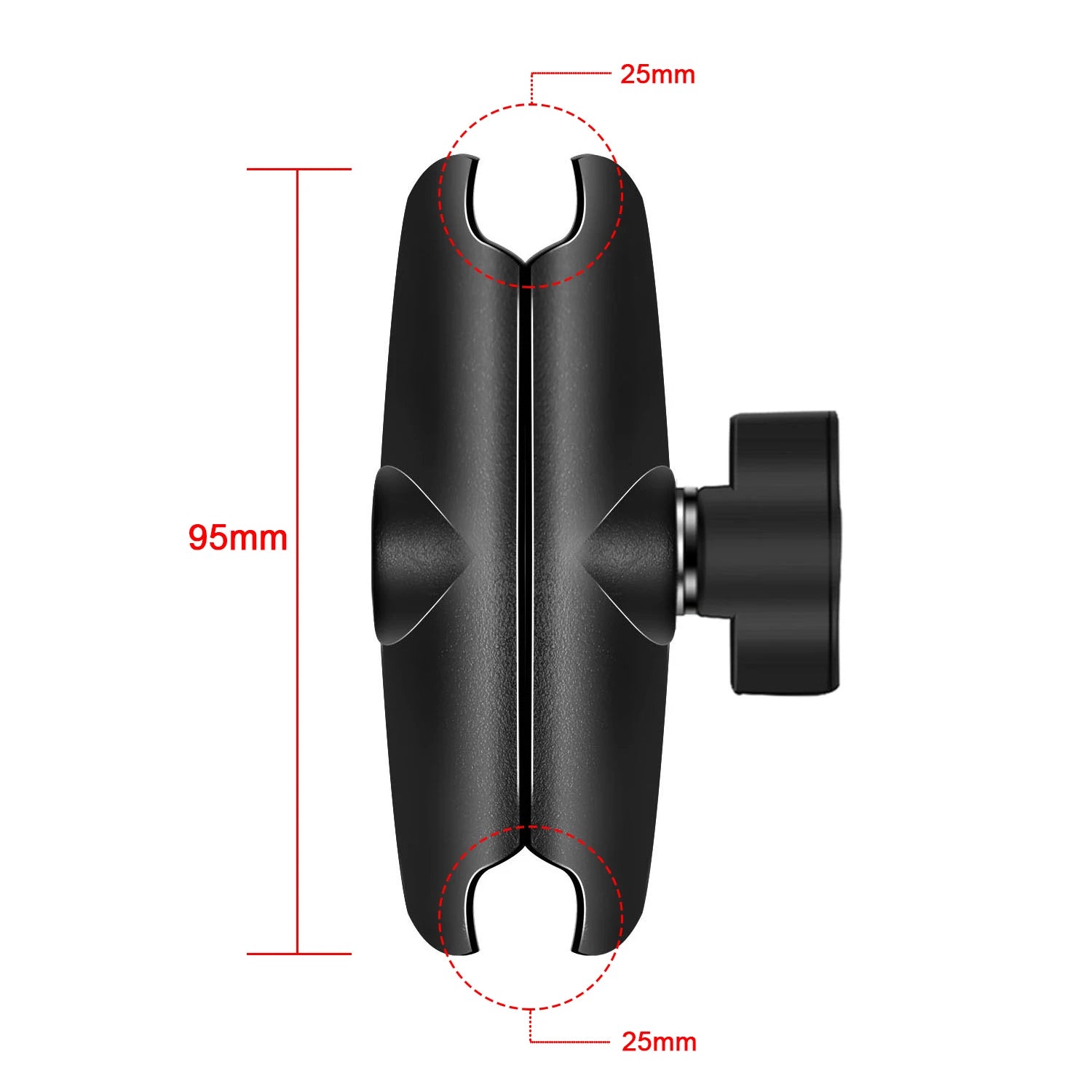 1 inch Ball Head Adapter Mount Base Motorcycle Handlebar Rearview Mirror Bracket for DJI GoPro Insta360 Action Camera Accessory
