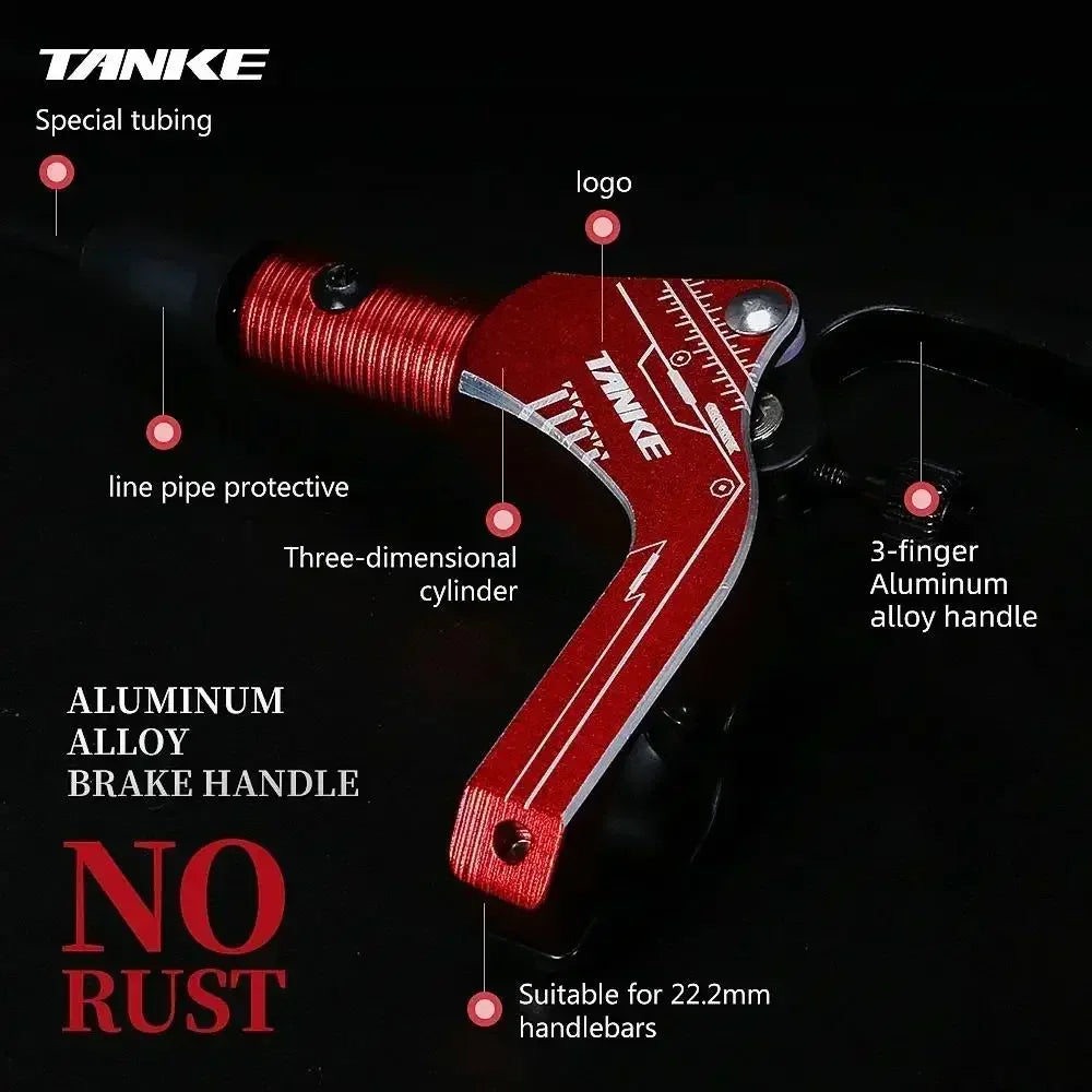 TANKE Mountain Bike Hydraulic Disc Brake Kit with 160mm Rotors, Hydraulic Calipers, Front and Rear Mounts, and 22.2mm Handlebar