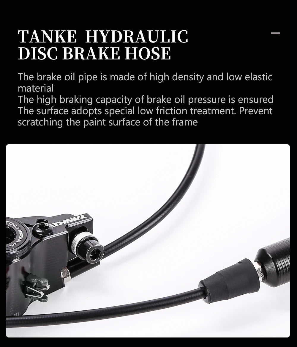 TANKE Mountain Bike Hydraulic Disc Brake Kit with 160mm Rotors, Hydraulic Calipers, Front and Rear Mounts, and 22.2mm Handlebar